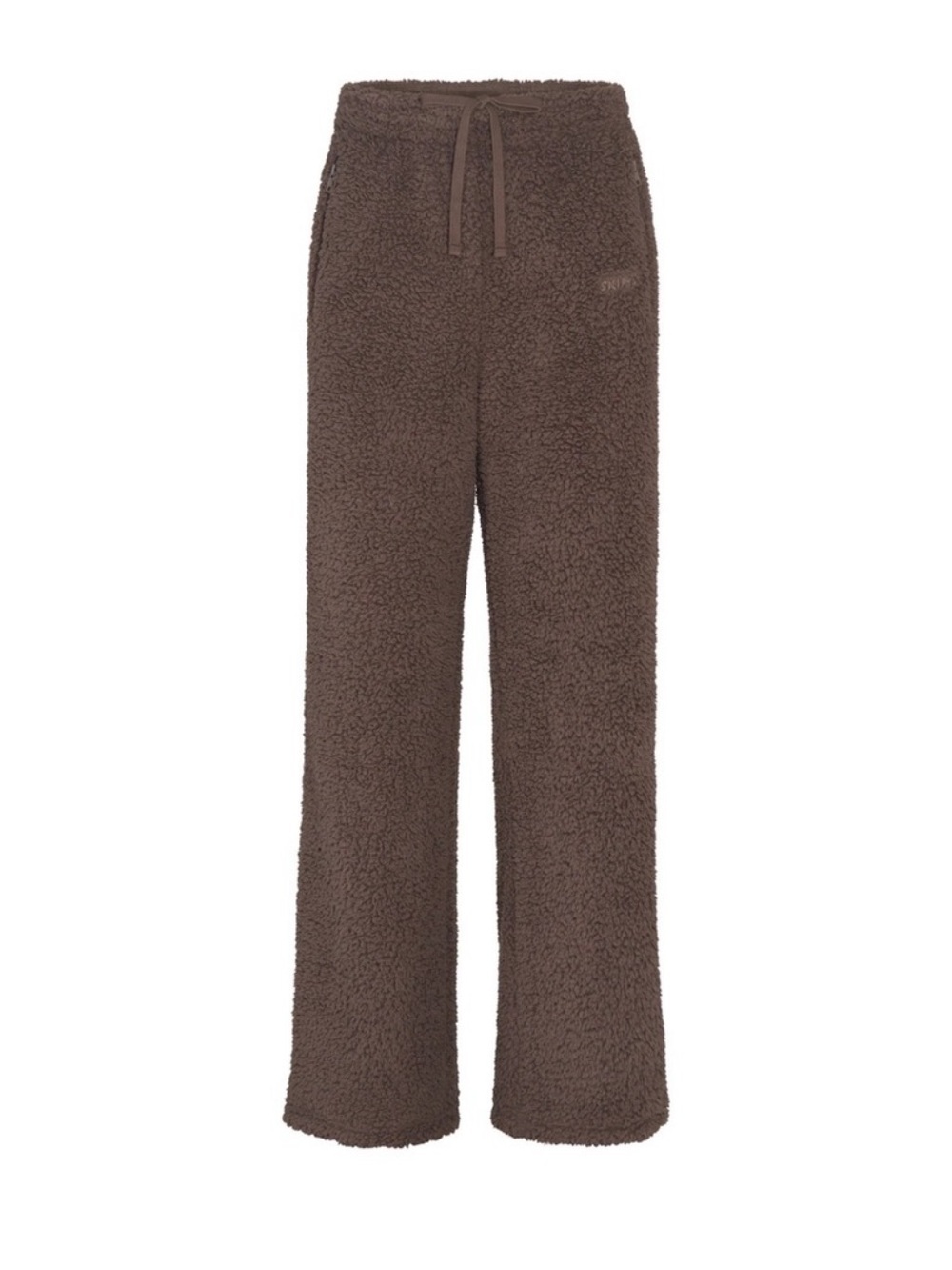 SKIMS Teddy Track Pants in Brown Teddy Fleece